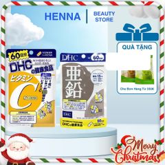 Combo Viên Uống Ngăn Ngừa Mụn Mờ Thâm DHC Nhật Bản - Set Vitamin C và Kẽm Tăng Cường Đề Kháng, Sáng Da (60 Viên)