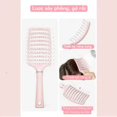 Lược Sấy Phồng Tạo Kiểu Massage Cao Cấp - Chống Tĩnh Điện, Thiết Kế Thanh Lịch, Phù Hợp Với Tất Cả Loại Tóc