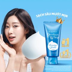 Sữa Rửa Mặt Tạo Bọt Senka Perfect Whip 120g - Chiết Xuất Tơ Tằm Trắng, Dưỡng Ẩm và Làm Sáng Da, Phù Hợp Với Da Mụn