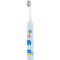 Bàn Chải Đánh Răng Điện Cho Trẻ Em 3-12 Tuổi - Khủng Long Xanh, Tự Động, Không Thấm Nước, Lông Mềm, Sạc Lại