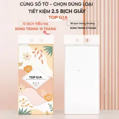 Khăn Giấy Top Gia Tiểu Hạ - Giấy Vệ Sinh Treo Tường 4 Lớp, 1000 Tờ, Tiện Lợi và Chất Lượng Cao - Gói 10 Bịch