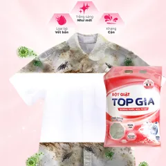 Bột Giặt TOPGIA 3.3kg Hương Nước Hoa Pháp - Sạch Bền, Thơm Mát, Thân Thiện với Da Tay, Dùng Cho Giặt Tay và Giặt Máy