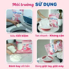 Bột Giặt TOPGIA 3.3kg Hương Nước Hoa Pháp - Sạch Bền, Thơm Mát, Thân Thiện với Da Tay, Dùng Cho Giặt Tay và Giặt Máy