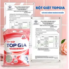 Bột Giặt TOPGIA 3.3kg Hương Nước Hoa Pháp - Sạch Bền, Thơm Mát, Thân Thiện với Da Tay, Dùng Cho Giặt Tay và Giặt Máy
