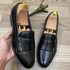 Giày lười nam DAVINCIA Monk Strap - Giày da PU cao cấp đi tiệc, đế cao su chống trượt, thiết kế trẻ trung, sang trọng G66