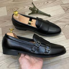 Giày lười nam DAVINCIA Monk Strap - Giày da PU cao cấp đi tiệc, đế cao su chống trượt, thiết kế trẻ trung, sang trọng G66