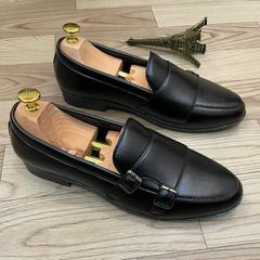 Giày lười nam DAVINCIA Monk Strap - Giày da PU cao cấp đi tiệc, đế cao su chống trượt, thiết kế trẻ trung, sang trọng G66
