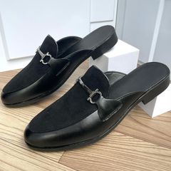 Giày Lười Nam DAVINCIA Chất Liệu Nỉ Đen - Giày Sục Công Sở Chống Trơn Trượt Đế Cao Su Bền Chắc Thoáng Khí G67