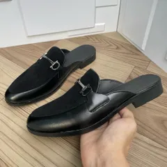 Giày Lười Nam DAVINCIA Chất Liệu Nỉ Đen - Giày Sục Công Sở Chống Trơn Trượt Đế Cao Su Bền Chắc Thoáng Khí G67