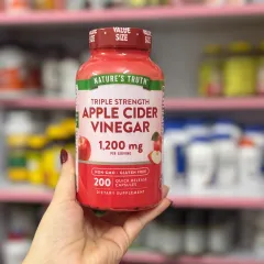 Giấm Táo Hỗ Trợ Giảm Cân Nature's Truth 1200mg - Viên Uống Thanh Lọc Cơ Thể, Không Vị Chua, 200 Viên Mỹ