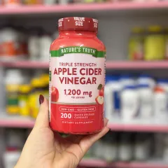 Giấm Táo Hỗ Trợ Giảm Cân Nature's Truth 1200mg - Viên Uống Thanh Lọc Cơ Thể, Không Vị Chua, 200 Viên Mỹ