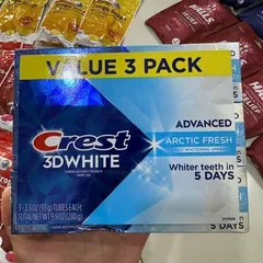 Set 3 kem đánh răng Crest 3D White Advanced Charcoal 93g – trắng răng, sạch mảng bám