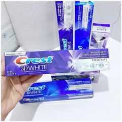 Kem đánh răng Crest 3D White Vivid Mint Ultra 147g - Làm trắng răng, bảo vệ sức khỏe răng miệng, hương bạc hà tươi mát