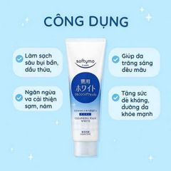 Sữa Rửa Mặt Kose Softymo Cleansing Foam White 190g - Làm Sạch Dịu Nhẹ, Hỗ Trợ Sáng Da cho Mọi Loại Da