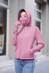 Áo khoác chống nắng dáng ngắn 2 lớp gấu suông chất liệu ice text công nghệ sợi lạnh, UPF50+