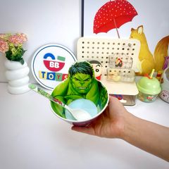 Bát Ăn Dặm Cho Bé Hulk Nhựa Melamine HULK001 - Dụng Cụ Ăn Uống An Toàn, Tiện Lợi Cho Trẻ Nhỏ, Kích Thước 17x3.8cm