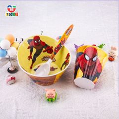 Bộ Bát Ăn Dặm Cho Bé Siêu Nhân Nhện Spider Man - Đồ Dùng Tiện Ích Cho Trẻ Em - An Toàn, Dễ Dàng Vệ Sinh, Phát Triển Kỹ Năng Ăn Uống