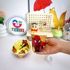 Bộ Bát Ăn Dặm Cho Bé Siêu Nhân Nhện Spider Man - Đồ Dùng Tiện Ích Cho Trẻ Em - An Toàn, Dễ Dàng Vệ Sinh, Phát Triển Kỹ Năng Ăn Uống