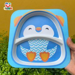 Khay Ăn Dặm Chim Cánh Cụt Cho Bé - Bộ Bát Ăn Tăm Tre An Toàn, Thân Thiện Môi Trường, Quà Tặng Ý Nghĩa