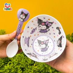 Set Bát Kuromi Dễ Thương Cho Bé - Bộ 2 Chi Tiết Chén Ăn Melamine An Toàn - Đồ Dùng Kiện Món Ăn Disney