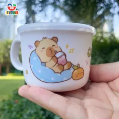 Set Bát Ăn Cơm Capybara Cho Bé - Chất Liệu Nhựa Melamine Cao Cấp, Dễ Dàng Vệ Sinh, Hình Ảnh Nhân Vật Dễ Thương