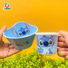 Bát Ăn Cho Bé Họa Tiết Stitch Nhựa Melamine - Set Bát Cơm An Toàn, Dễ Dàng Vệ Sinh, Phù Hợp Cho Trẻ Nhỏ