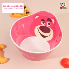 Bát Tô Chén Ăn Cơm Cho Bé Gấu Dâu Nhựa Melamine - Đồ Dùng Ăn Uống An Toàn, Dễ Dàng Vệ Sinh, Thiết Kế Dễ Thương 12.8cm