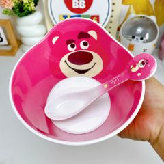 Bát Tô Chén Ăn Cơm Cho Bé Gấu Dâu Nhựa Melamine - Đồ Dùng Ăn Uống An Toàn, Dễ Dàng Vệ Sinh, Thiết Kế Dễ Thương 12.8cm