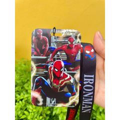 Dây Đeo Thẻ Học Sinh Spider-Man - Móc Kim Loại Bền Chắc, Chất Liệu Nhựa PC, Thiết Kế In Hình MARVEL Nổi Bật, Dài 48cm