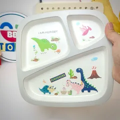 Bộ Khay Ăn Dặm Dành Cho Bé Hình Khủng Long - Bát Tăm Tre An Toàn, Thân Thiện Môi Trường, Quà Tặng Sinh Nhật Thú Vị