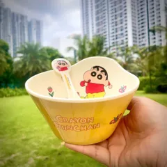 Bát Ăn Dặm Cậu Bé Bút Chì Shin - Bộ Ăn Nhựa Melamine An Toàn Cho Bé Yêu, Thiết Kế Ngộ Nghĩnh, Dễ Cầm Nắm
