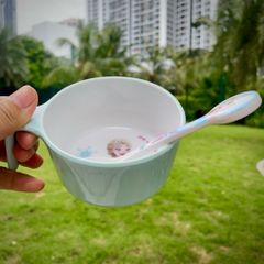 Bát Ăn Dặm Elsa Disney Cho Bé Gái - Set Nhựa Melamine 350ml Với Thiết Kế Dễ Thương, An Toàn Cho Trẻ Em