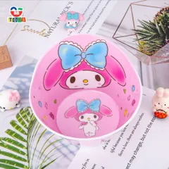 Bát Ăn Dặm Melody Kuromi Cho Bé Gái - Bát Nhựa Melamine An Toàn, Dễ Thương, Quà Tặng Đặc Biệt Cho Bé