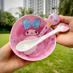 Bát Ăn Dặm Melody Kuromi Cho Bé Gái - Bát Nhựa Melamine An Toàn, Dễ Thương, Quà Tặng Đặc Biệt Cho Bé