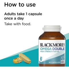Viên uống Blackmores Omega Double High Strength Fish Oil 90 viên - Bổ sung Omega-3 cao cho tim mạch, não bộ và thị lực - Hàng chính hãng Úc