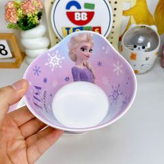 Bộ Dụng Cụ Ăn Dặm Cho Bé Elsa Nhựa Melamine - Khay 3 Ngăn, Bát, Cốc Uống, Đồ Dùng Ăn Uống Cho Trẻ Em Yêu Thích Disney