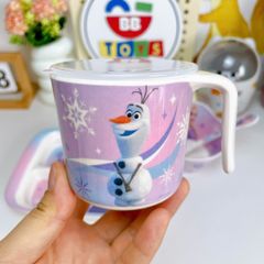 Bộ Dụng Cụ Ăn Dặm Cho Bé Elsa Nhựa Melamine - Khay 3 Ngăn, Bát, Cốc Uống, Đồ Dùng Ăn Uống Cho Trẻ Em Yêu Thích Disney