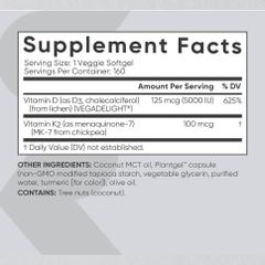 Viên Uống Vitamin D3 + K2 USA 120 Viên - Hỗ Trợ Sức Khỏe Xương, Tăng Cường Miễn Dịch và Tim Mạch, Dinh Dưỡng Thiết Yếu Hàng Ngày - Có Mã QR Chính Hãng