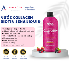 Collagen Dạng Nước Zena Nutrition 900ml - Sản Phẩm Làm Đẹp Da, Tóc, Móng với Biotin - Giảm Nếp Nhăn, Trẻ Hóa Da