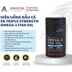 Viên uống Dầu Cá SR Triple Strength Omega 3 Fish Oil 150 Viên - Tăng Cường Sức Khỏe Tim Mạch và Trí Não, Hỗ Trợ Thị Giác và Miễn Dịch