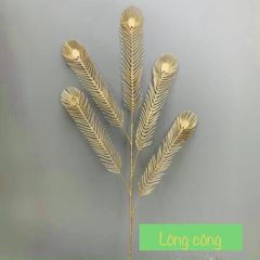 Cành Lá Táo Đồng Vàng - Trang Trí Nhà Cửa Sang Trọng, Cành Đuôi Công và Rẻ Quạt Phong Phú cho Không Gian Sống Thêm Đẹp
