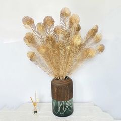 Cành Lá Táo Đồng Vàng - Trang Trí Nhà Cửa Sang Trọng, Cành Đuôi Công và Rẻ Quạt Phong Phú cho Không Gian Sống Thêm Đẹp