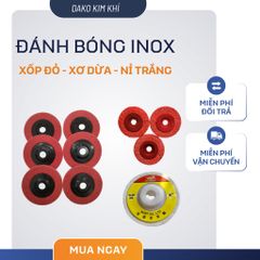 Combo Sản Phẩm Đánh Bóng Inox 50 Cái - Đĩa Đánh Bóng (Nỉ Trắng, Xốp Đỏ, Xơ Dừa) Dùng Cho Máy Mài Cầm Tay, Bề Mặt Sáng Bóng, Chất Lượng Cao