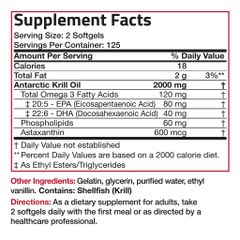 Dầu Tôm Krill Oil Omega 3 EPA DHA 2000mg - 250 Viên Bổ Mắt, Tim Mạch, Hỗ Trợ Sức Khỏe Toàn Diện Mỹ