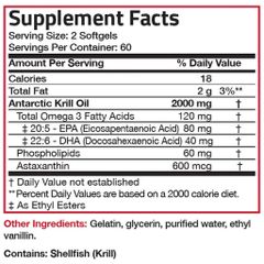 Dầu nhuyễn thể Krill Oil Omega 3 EPA DHA Hữu Cơ 2000mg - 120 Viên Bổ Mắt và Tim Mạch - Hỗ Trợ Cải Thiện Thị Lực, Ngăn Ngừa Lão Hóa