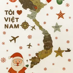Bản Đồ Gỗ Việt Nam In UV Sắc Nét - Trang Trí Sang Trọng Thể Hiện 34 Tỉnh Thành và Biển Đảo Hoàng Sa Trường Sa