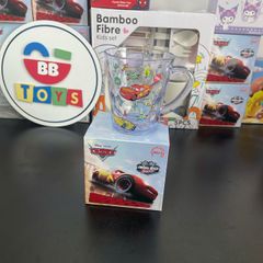 Bộ Dụng Cụ Ăn Uống Cho Bé McQueen Ô Tô Nhựa Melamine - Cốc, Bát, Thìa, Khay, An Toàn, Dễ Dàng Vệ Sinh, Quà Tặng Bé Yêu