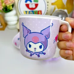 Bộ Set Bát Ăn Dặm 3 Ngăn Kuromi Cho Bé - Khay Nhựa Melamine Dễ Thương Hình Nhân Vật Hoạt Hình Thú Vị