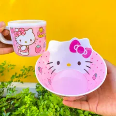 Bộ Bát Ăn Cơm Hello Kitty Dễ Thương cho Bé - Chất Liệu Melamine An Toàn, Thiết Kế Đáng Yêu và Tiện Dụng