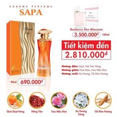 Nước Hoa Nữ Charme Sa Pa 90ml - Hương Floral Nữ Tính Từ Hoa Mận & Hoa Mẫu Đơn, Nước Hoa Cao Cấp Cho Phái Đẹp